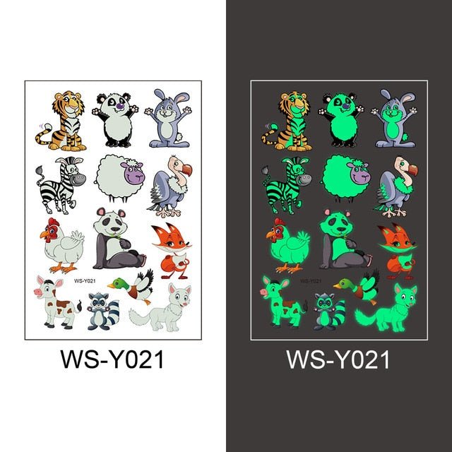 Luminous Temporary Fake Tattoos Glow Paste Mermaid Tattoo Stickers for Children Body Art - NO.1 image