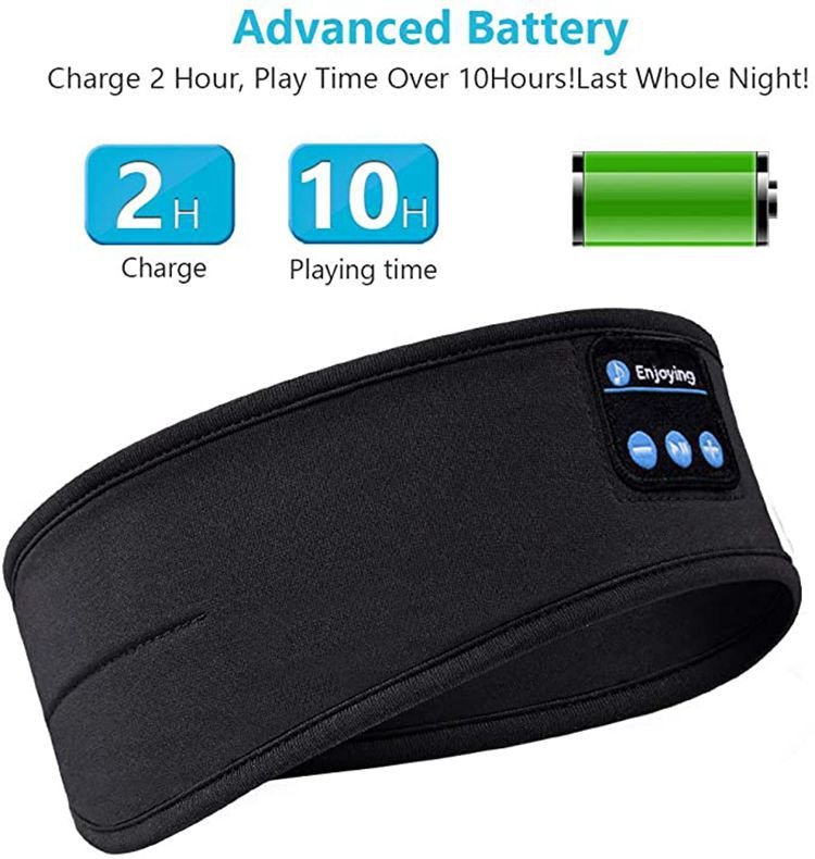 Bluetooth Sleeping Headphones Sports Headband Thin Soft Elastic Comfortable Wireless Music Earphones Eye Mask for Side Sleeper image 11
