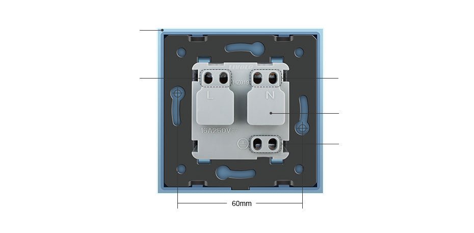 Livolo EU Standard Power Socket, White Crystal Glass Panel, AC 110~250V 16A Wall Power Socket image 8