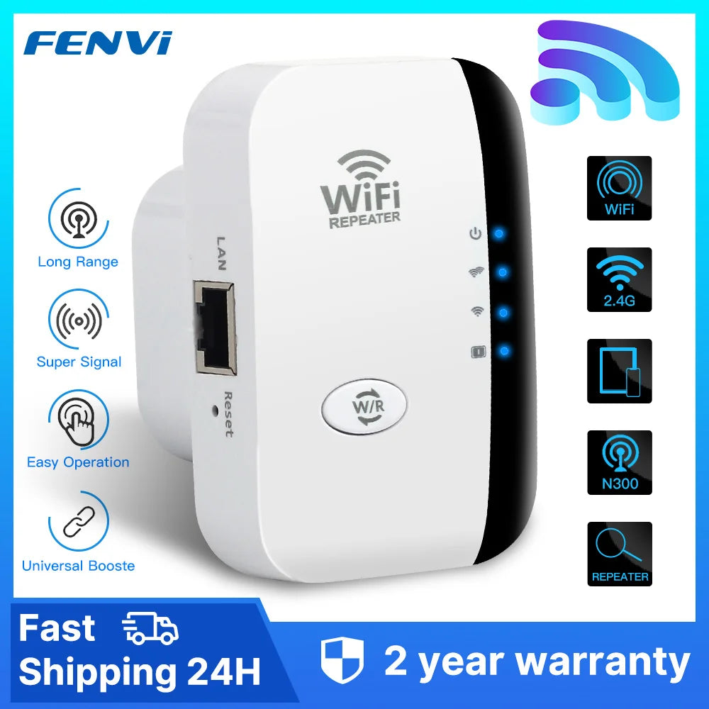 FENVI 300Mbps Wireless WIFI Repeater Remote Wifi Extender WiFi Amplifier 802.11N WiFi Booster Repetidor Amplifier Wi Fi Reapeter - US PLUG image