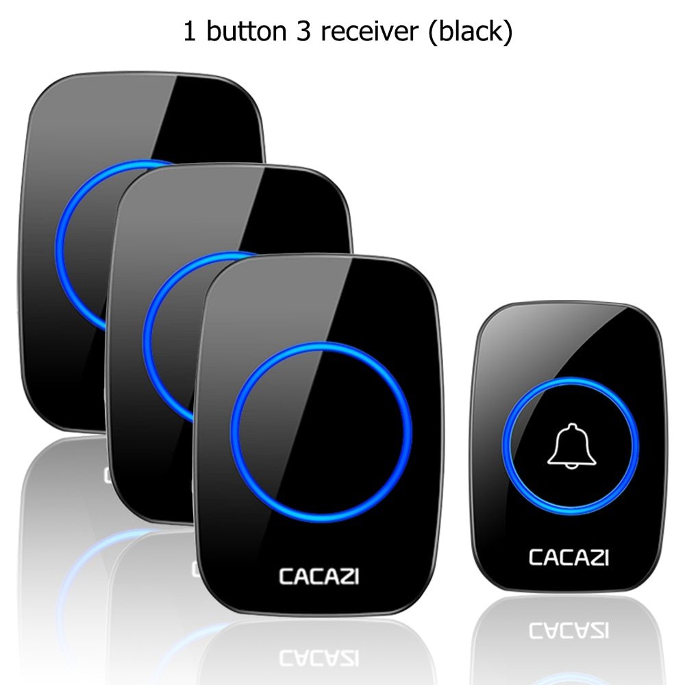 CACAZI Wireless Waterproof Doorbell – 60 Chimes, 110dB Loud, with Remote Control image