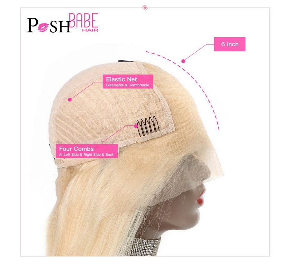 Honey Blonde Color Remy Brazilian Straight Lace Front Human Hair image 19