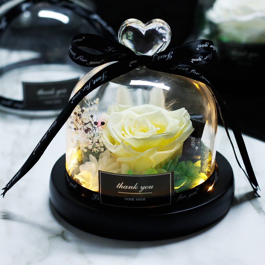 The Beauty and Beast Forever Rose Flower With Night Light in Glass Dome image 19