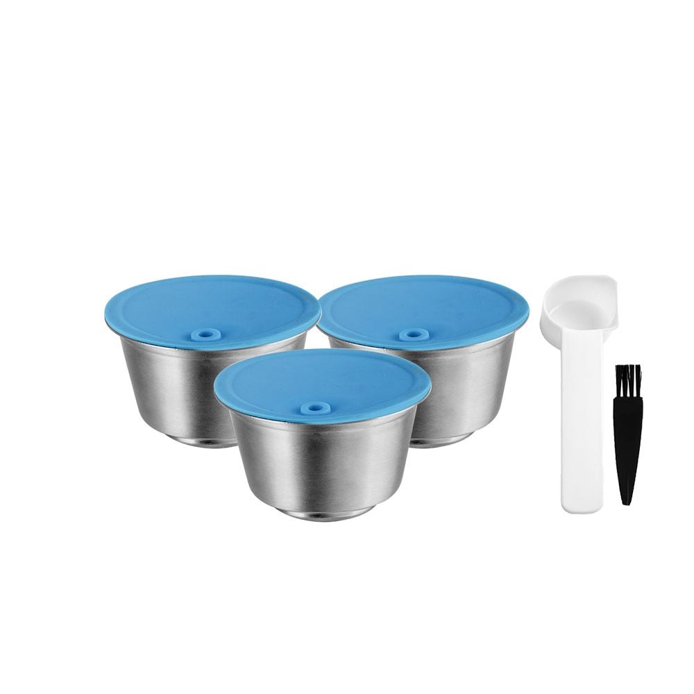 icafilas Reusable Dolce Gusto Capsule Silicone Cover Dolci Gusto Coffee Machine Refillable STAINLESS STEEL Plastic Coffee Pod - 3 Capsule image