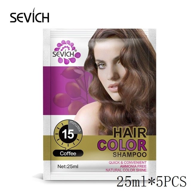 Sevich 250ml Natural Plant Essence Hair dye Shampoo - 125ml coffee image