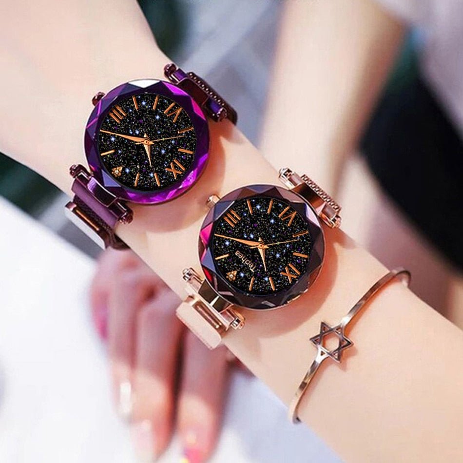 Luxury Women's Magnetic Starry Sky Quartz Wrist Watch Quartz image 10