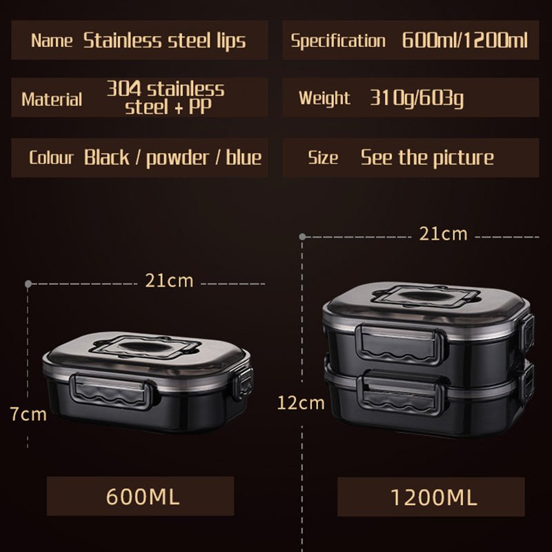 Lunch Box For Men Stainless Steel Bento Box Japanese Style Office Worker Portable Lunchbox Student Style Microwave Tableware image 0