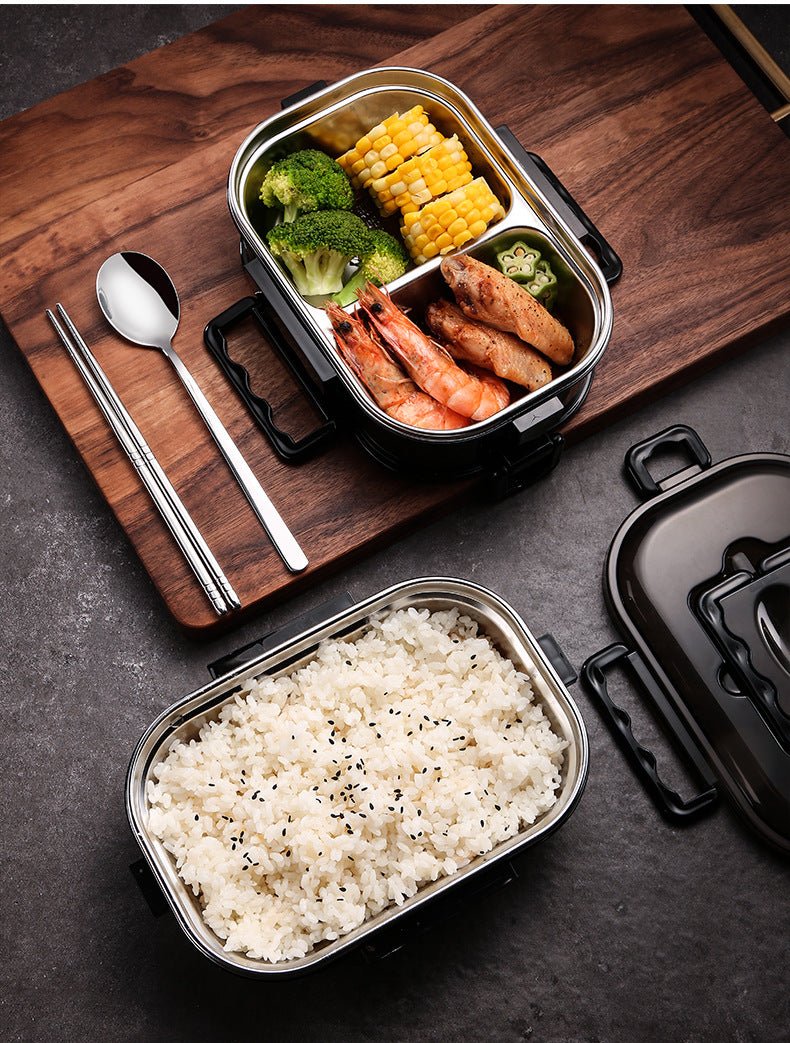 Lunch Box For Men Stainless Steel Bento Box Japanese Style Office Worker Portable Lunchbox Student Style Microwave Tableware image 1
