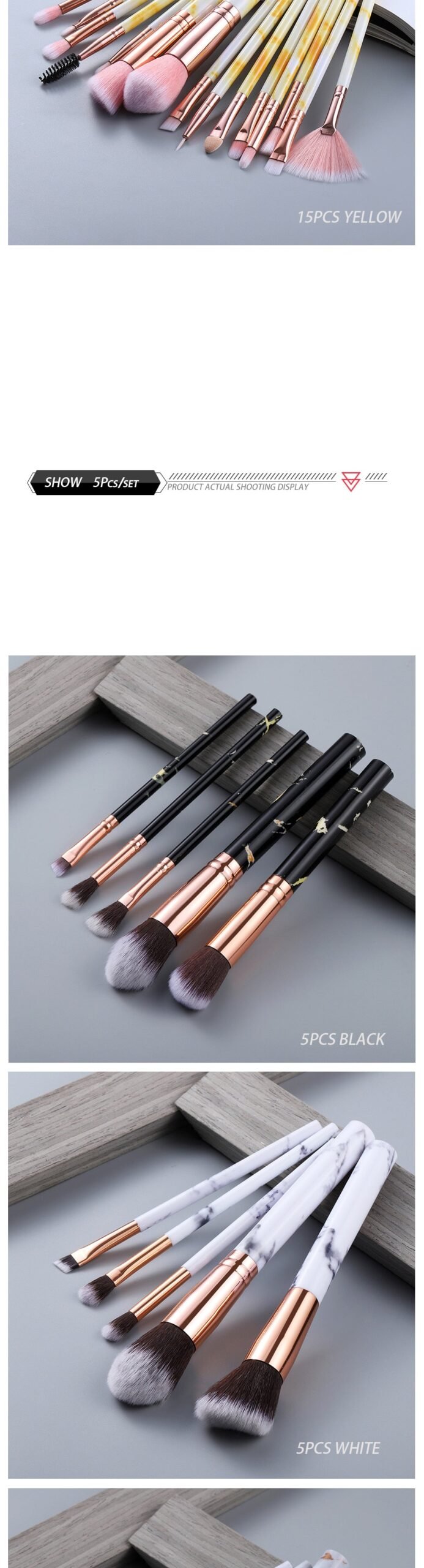 15Pcs Cosmetic Powder Eye Shadow Foundation Makeup Brushes Tool Set image 8