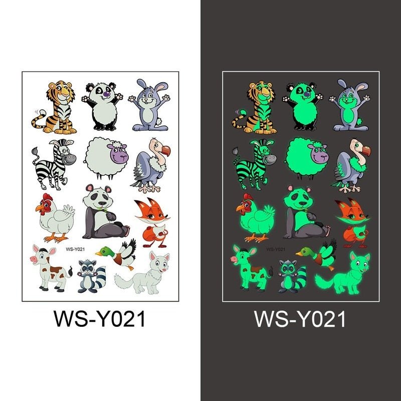 Luminous Temporary Fake Tattoos Glow Paste Mermaid Tattoo Stickers for Children Body Art image 3
