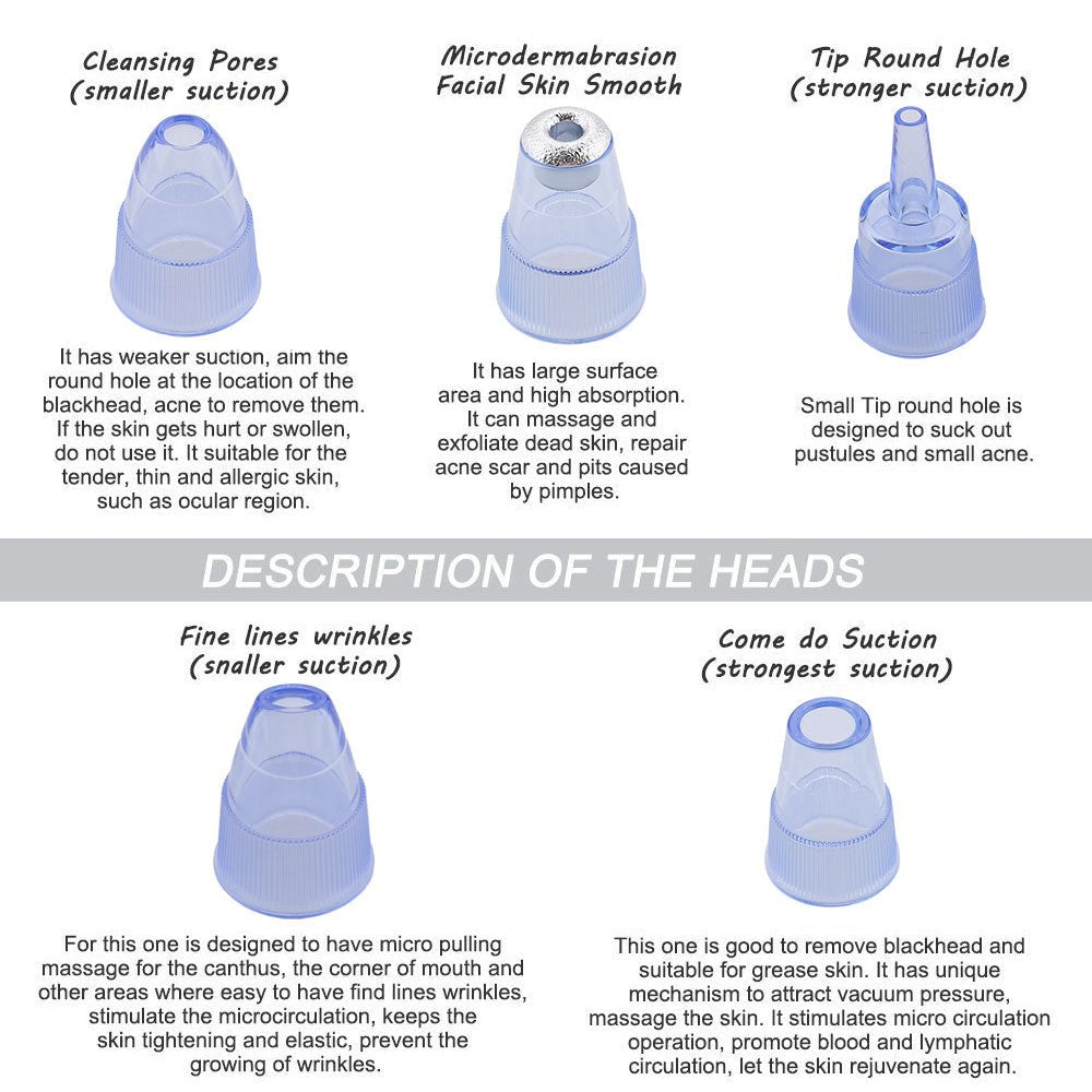 Electric Acne Remover | Blackhead Vacuum Extractor Tool | Black Spots Pore Cleaner image 12