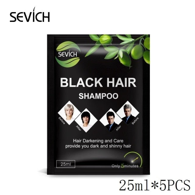 Sevich 250ml Natural Plant Essence Hair dye Shampoo - 125ml black image