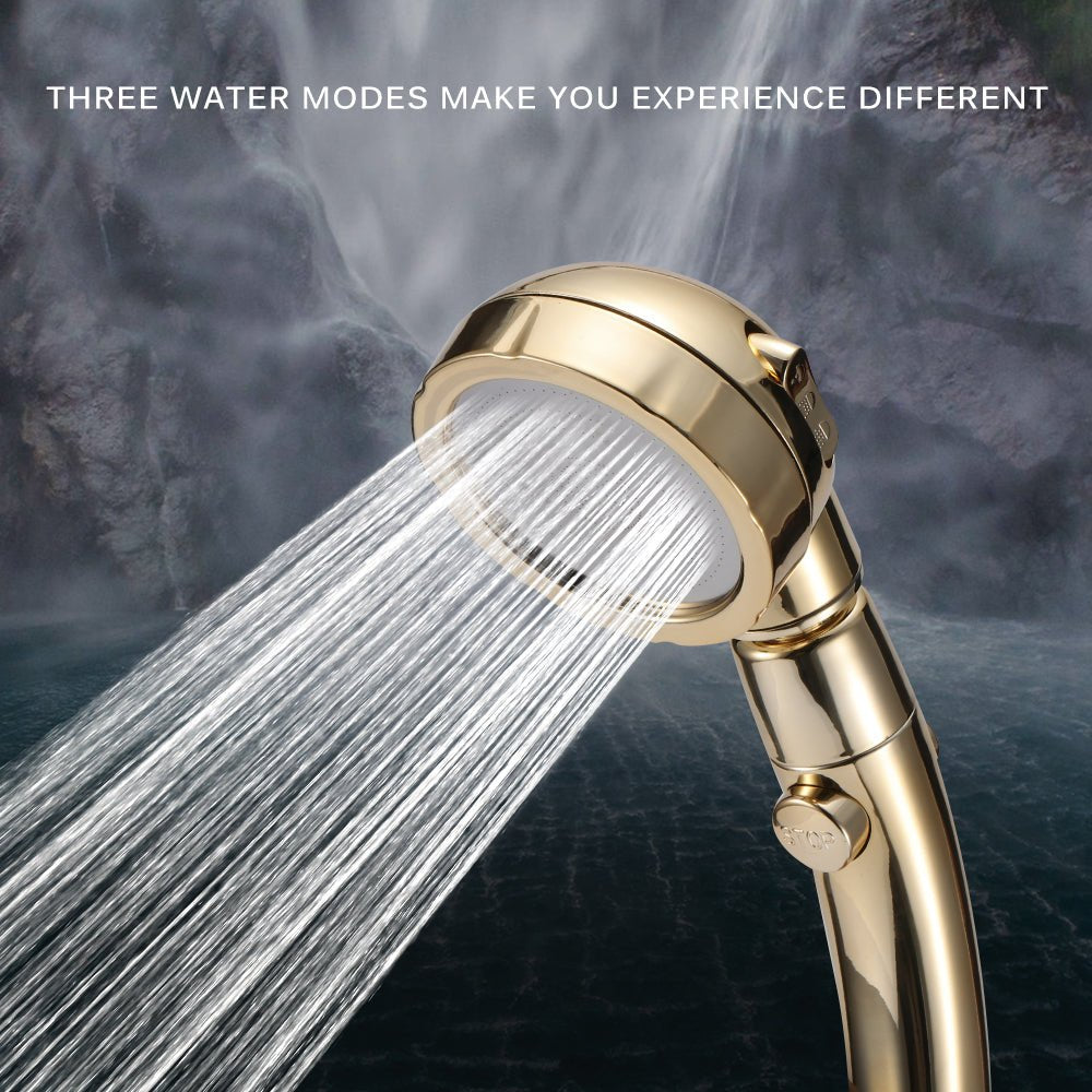 360 Degrees Water Saving Rotating Adjustable Shower Head with Stop Button image 0