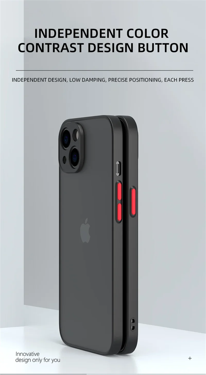 Shockproof Thin Matte Case For iPhone 15 14 13 12 11 Pro Max XR XS X 8 Plus Mini Silicone Bumper Clear Hard PC Protective Cover image 19