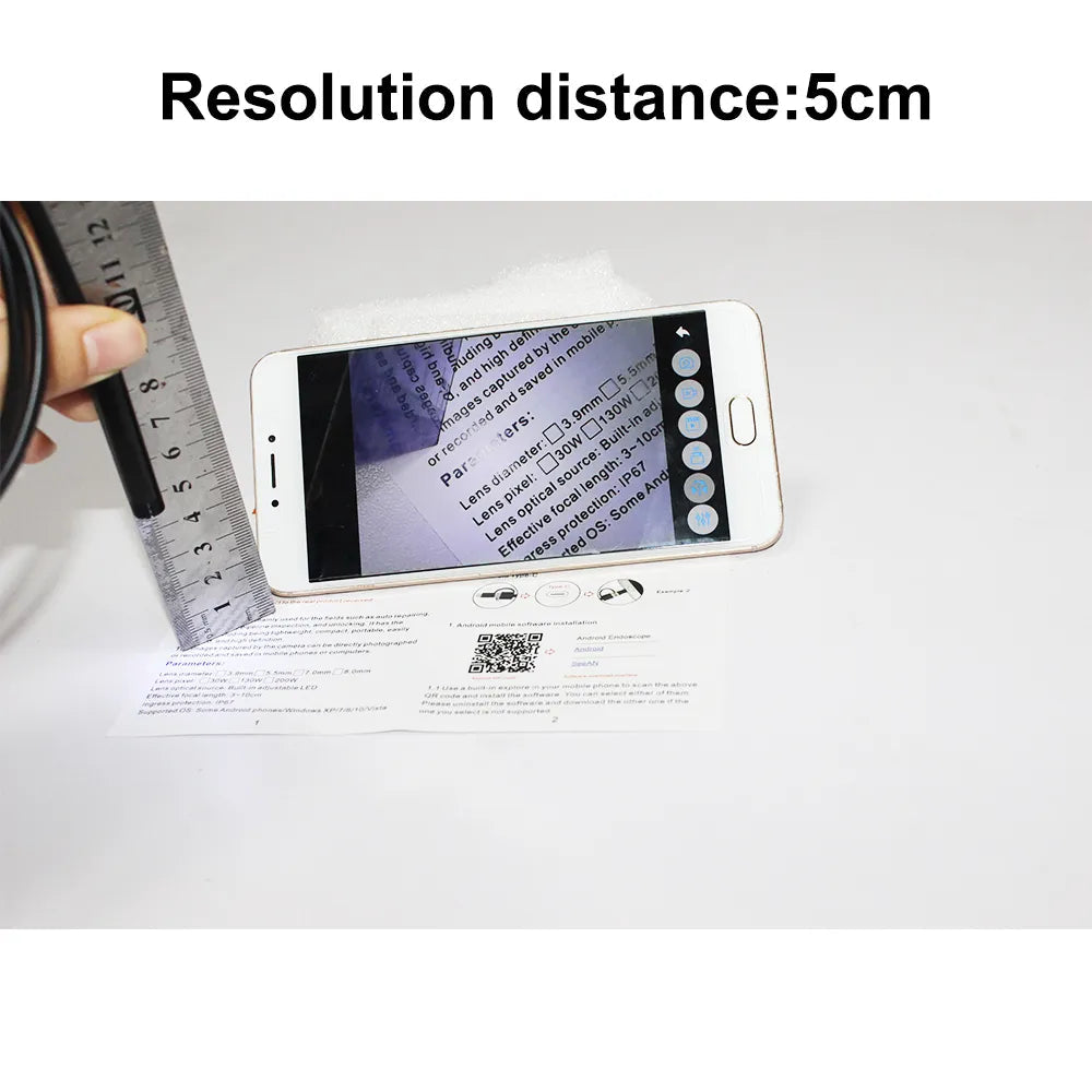 5.5mm Sewer Industrial Endoscope Piping Endoscopy Type C Flexible Snake Mini Camera 3 in 1 Automotive Borescope for Android image 15