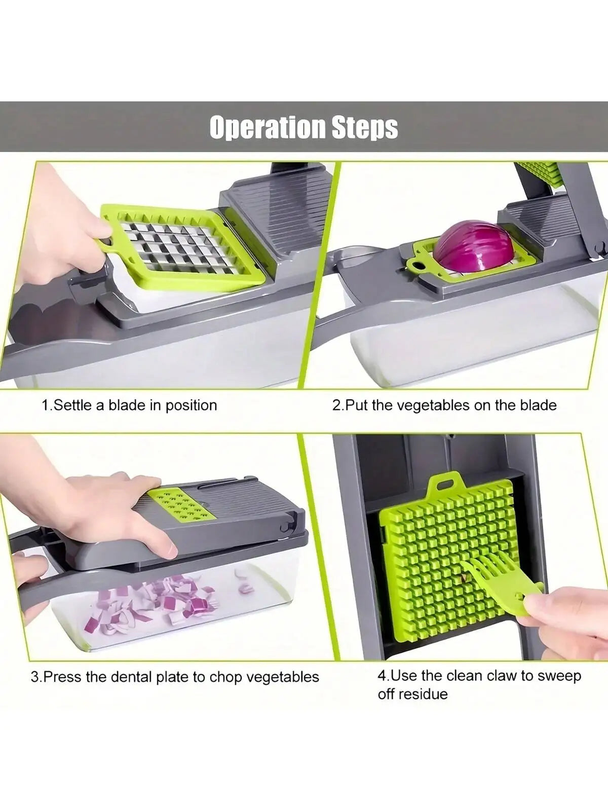 16pcs/Set Vegetable Chopper | Onion Chopper | Food Grate Chopper | Kitchen Vegetable Slicer Dicer Cut | Potato Shredder image 9