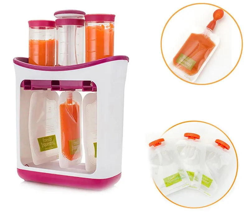 Baby Food Squeeze Station Set | Easy Fruit Puree Maker & Storage Organizer for Kids image 17