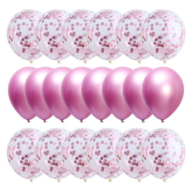 20pcs Confetti Chrome Birthday Party Decors Wedding Decoration New Year Balloon Set image