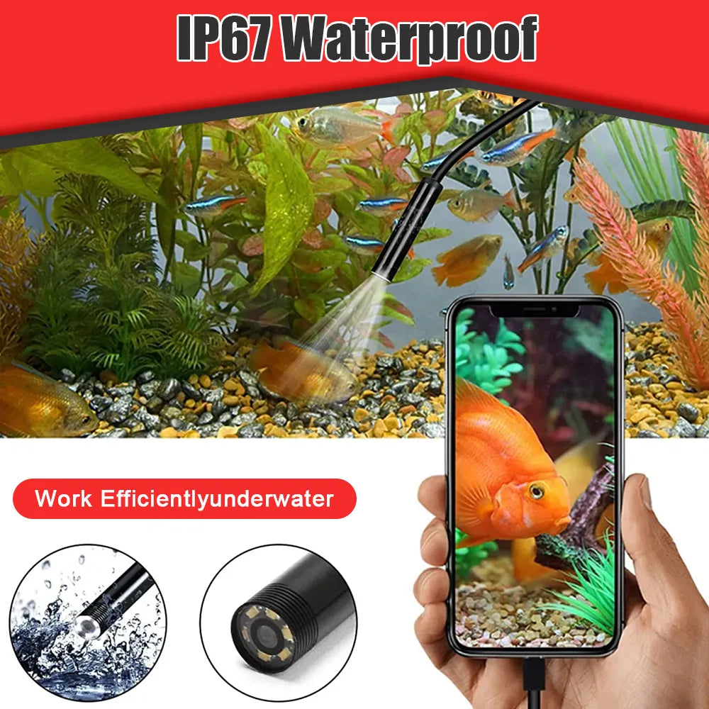 Endoscope USB Android Endoscope Camera Waterproof Inspection Borescope Flexible Camera 5.5mm 7mm for Android PC Notebook 6LED image 21