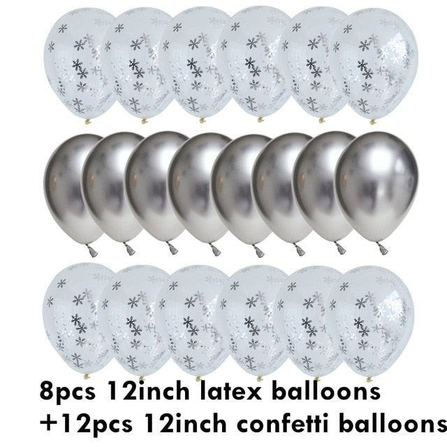 20pcs Confetti Chrome Birthday Party Decors Wedding Decoration New Year Balloon Set image