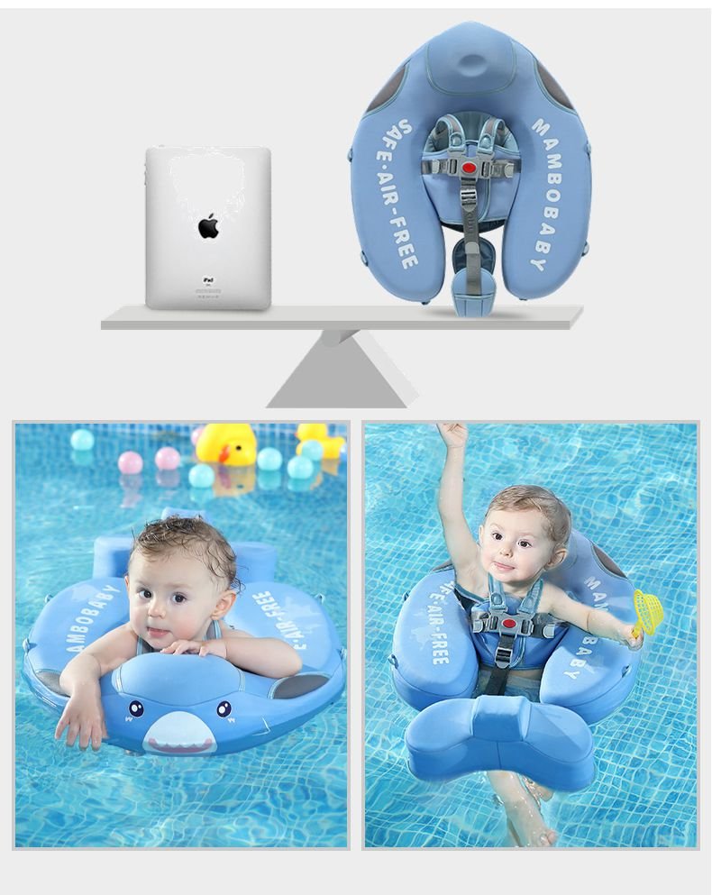 Non-Inflatable Baby Smart Swimming Float Ring Trainer with Sunshade image 4