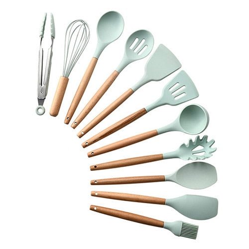 Heat Resistant Non-Stick Silicone Kitchenware Cooking Utensils Set With Storage Box Tools image 46