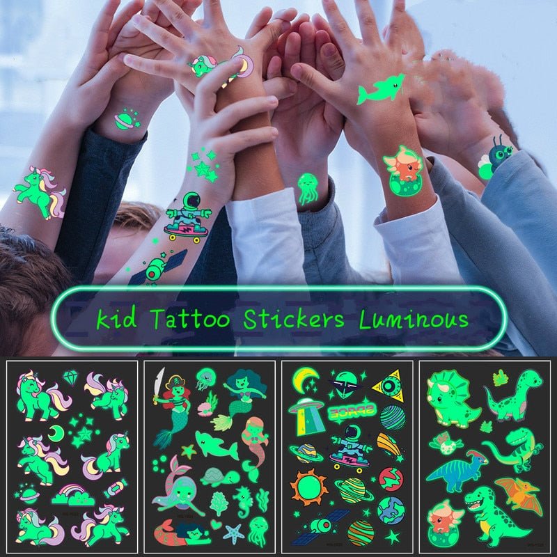Luminous Temporary Fake Tattoos Glow Paste Mermaid Tattoo Stickers for Children Body Art image 0