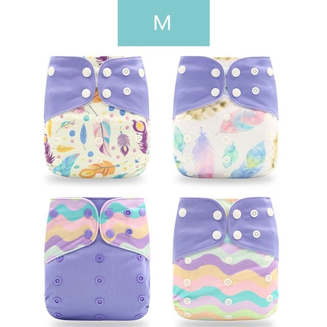 Happyflute Reusable and Washable Eco-Friendly Cloth Nappy Baby Diapers 4pc/set image 31