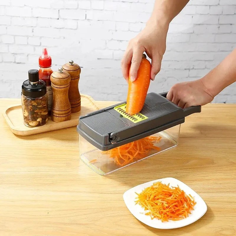 16pcs/Set Vegetable Chopper | Onion Chopper | Food Grate Chopper | Kitchen Vegetable Slicer Dicer Cut | Potato Shredder image 5