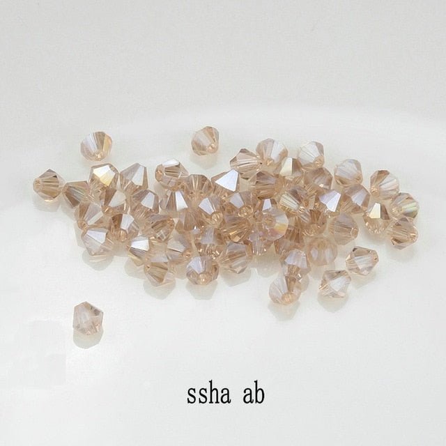 4mm Shiny Crystal Bead Set | Bicone Beads Glass Beads Loose Spacer Beads for bracelet DIY Jewelry image