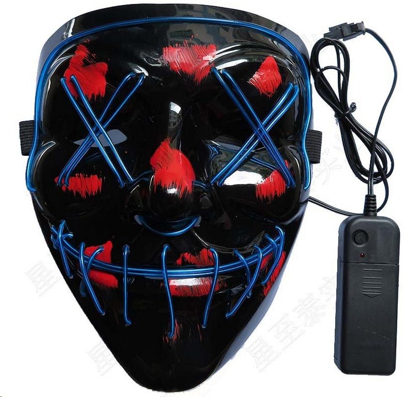 Halloween LED Purge Mascara Costume DJ Party Light Up Glow In Dark Masks image 19