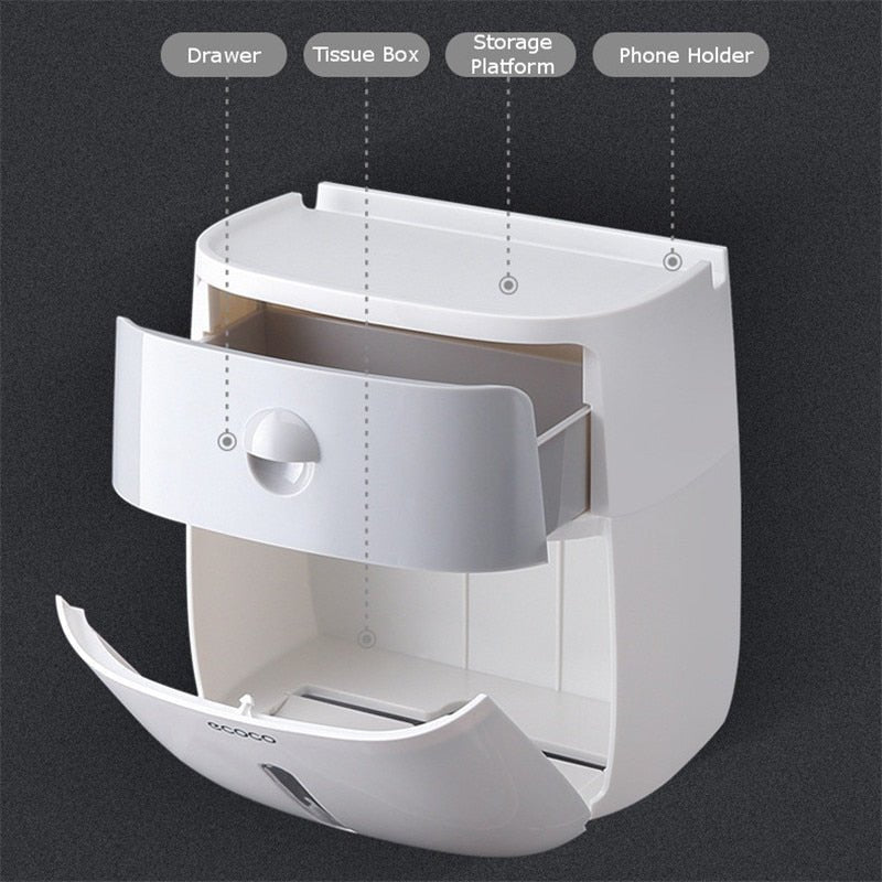 Waterproof Wall Mountable Toilet Tissue Paper Holder image 7