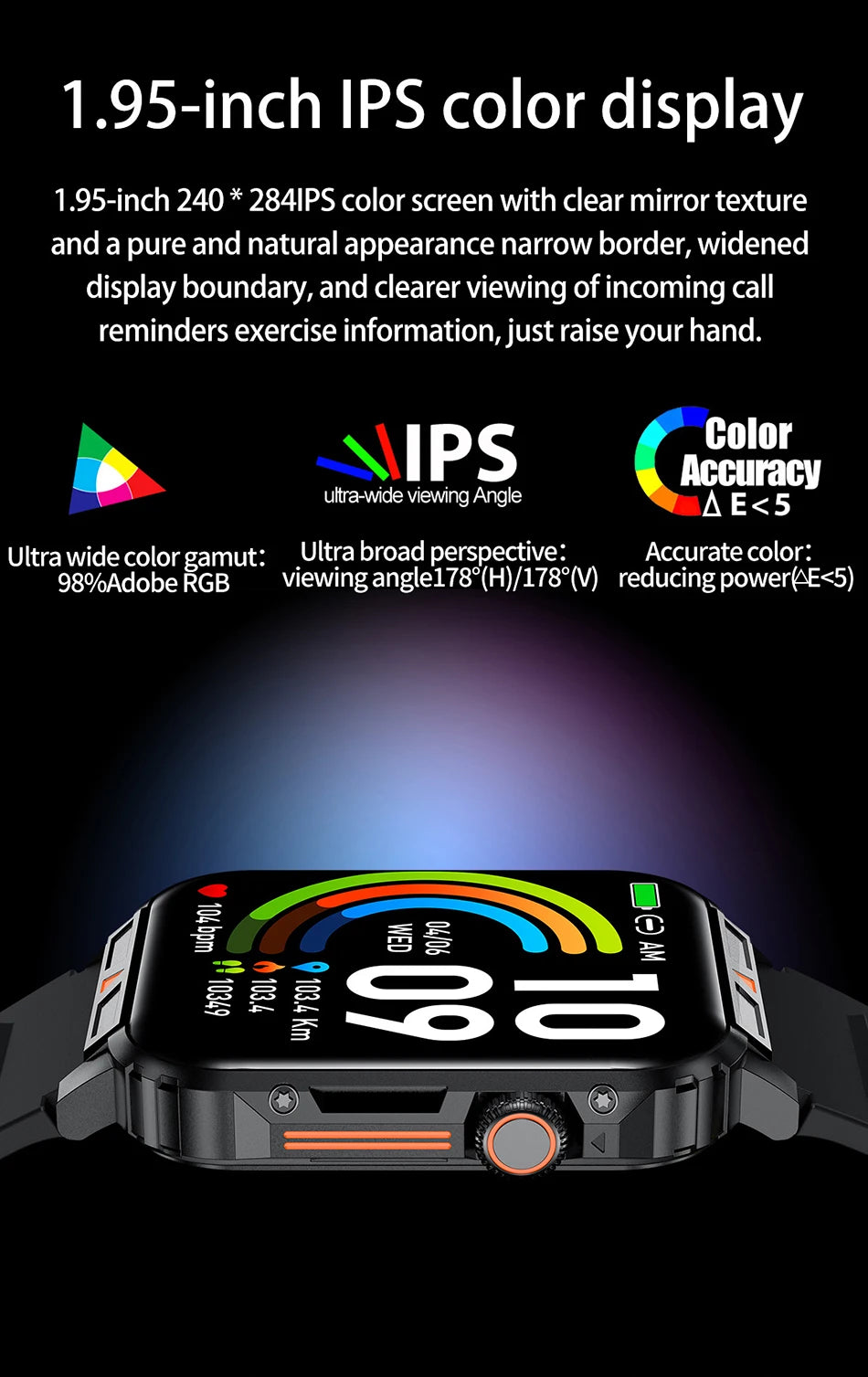 LIGE 1.95” Smartwatch | IP68 Waterproof Health & Fitness Monitor for Men and Women image 12