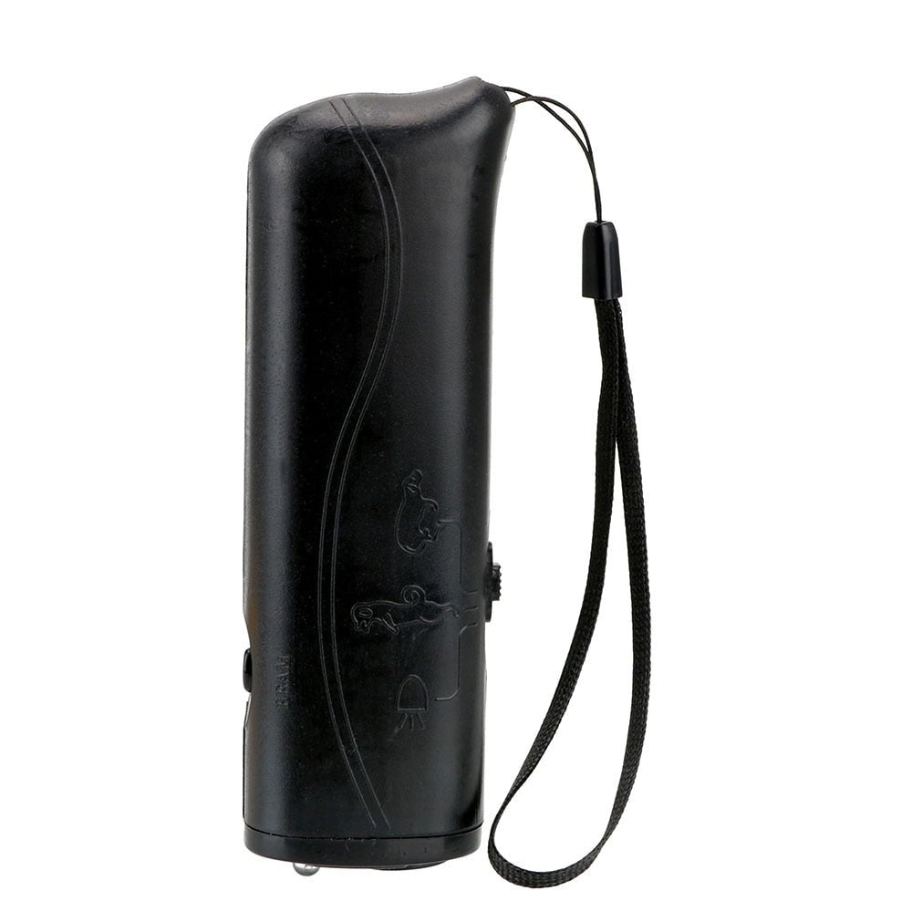 Handheld Ultrasonic Dog Repeller with LED Light Pet Stop Bark Repellent Control Trainer Chaser Dog Training Anti Barking Device - Black image
