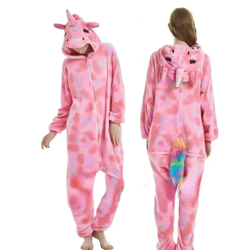 Unisex Animal Onesies for Adults | Unicorn, Lion, Panda, Cat Kigurumi Pajamas & Winter Sleepwear image