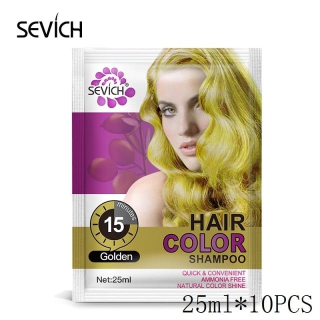 Sevich 250ml Natural Plant Essence Hair dye Shampoo - 250ml golden image