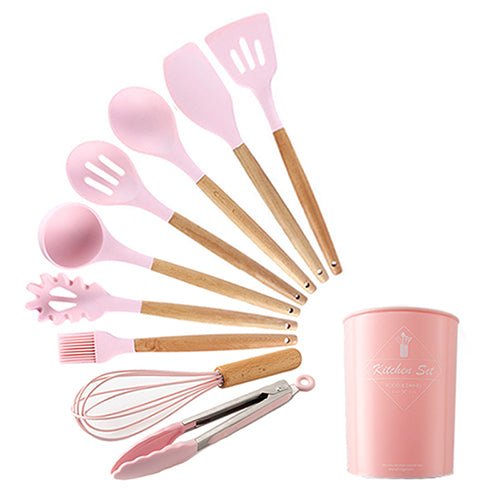 Heat Resistant Non-Stick Silicone Kitchenware Cooking Utensils Set With Storage Box Tools image 51