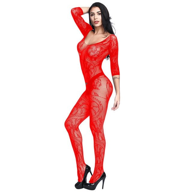 Sexy Lingerie Erotic Teddies Bodysuits Mesh - ny719 red, One Size image