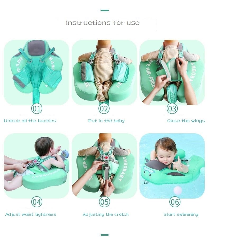 Non-Inflatable Baby Smart Swimming Float Ring Trainer with Sunshade image 2