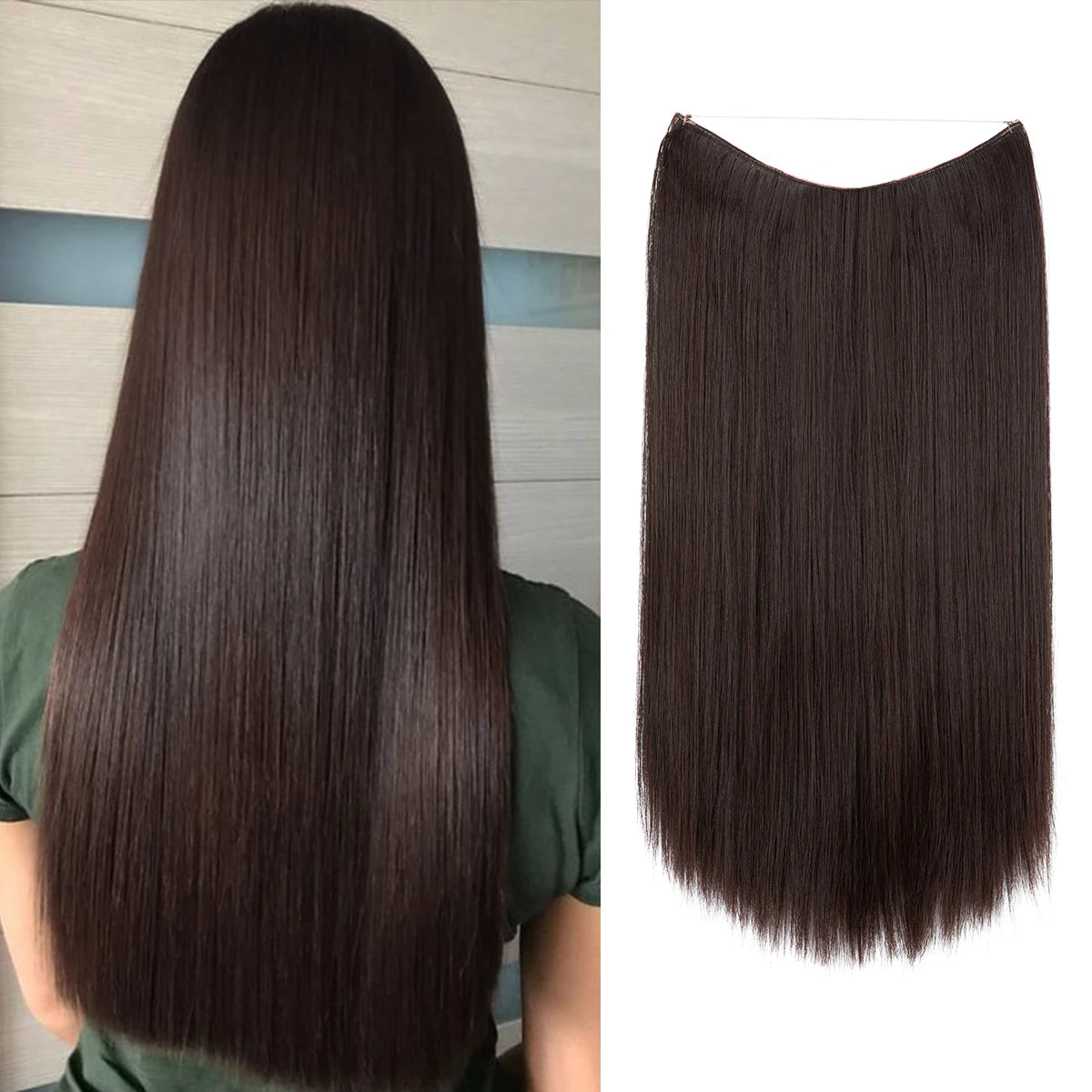 SARLA Halo Invisible Wire Synthetic Hair Extension-No Clip image 53