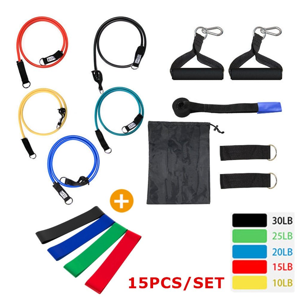 Exercise Resistance Bands Set with Door Anchor Legs Ankle Straps for Resistance Training Physical Therapy Home Workouts image 26