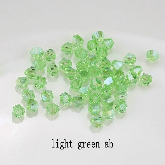 4mm Shiny Crystal Bead Set | Bicone Beads Glass Beads Loose Spacer Beads for bracelet DIY Jewelry image