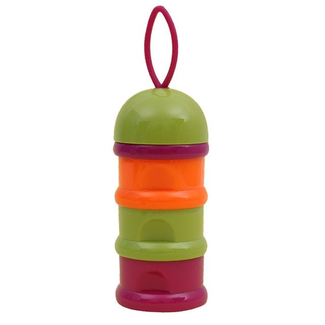 3 layer Frog Style Portable Baby Food Storage Box | Essential Kid's Food Container - GreenOrange-No Ear image