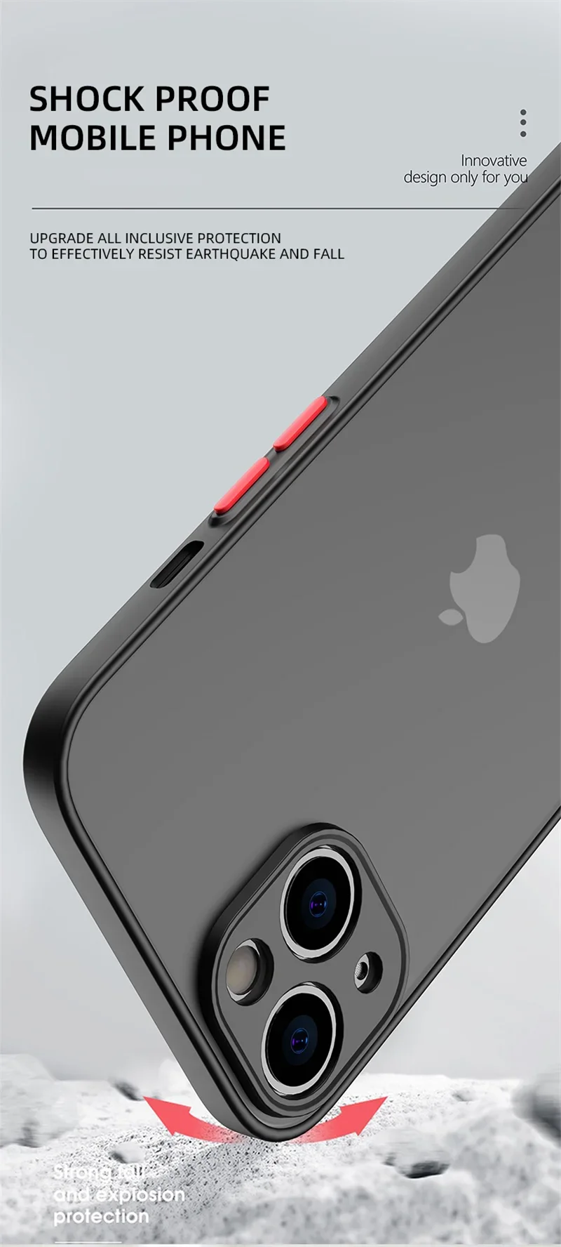 Shockproof Thin Matte Case For iPhone 15 14 13 12 11 Pro Max XR XS X 8 Plus Mini Silicone Bumper Clear Hard PC Protective Cover image 20