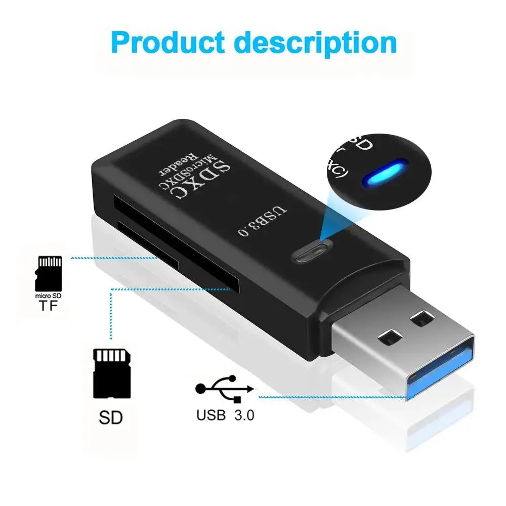 2-in-1 High-Speed USB 3.0/2.0 Card Reader ‚Äì Multi-Functional TF & SD Support for PC, Laptop, Tablet, and Car Use image 4
