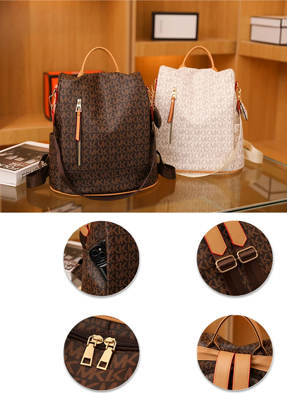 Women‚Äôs Leather Designer Backpack | Multifunctional Anti-Theft Luxury Sac √† Mains Femme image 9