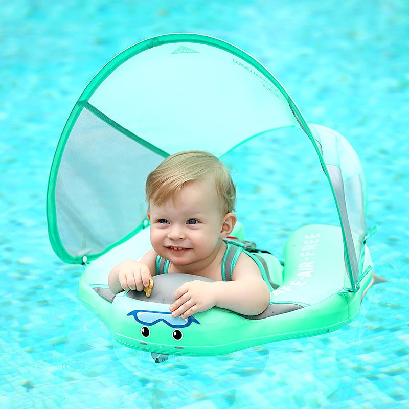 Solid Non-inflatable Baby Swimming Ring Float Swim Trainer Sunshade image 22