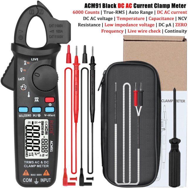 High-Precision Digital Clamp Meter – T-RMS Multimeter for DC/AC, Voltage, Temp, and More image 6