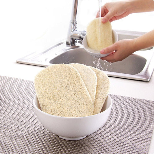 3pcs/set Natural Loofah Dishwashing Cloth Scrub Pad image 0