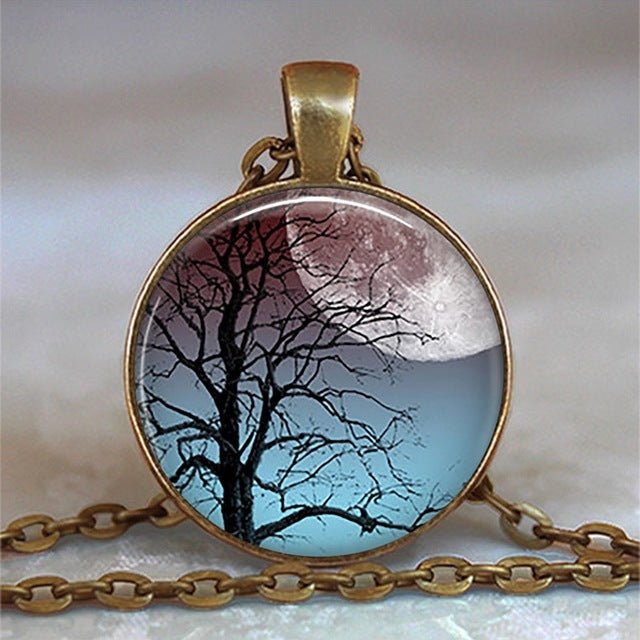 Tree Of Life Glass Cabochon Statement Necklace & Pendant Jewelry - 18 image